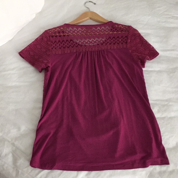 SOLD Lucky Brand NWT Pink Summer Crocheted Top - Picture 6 of 7